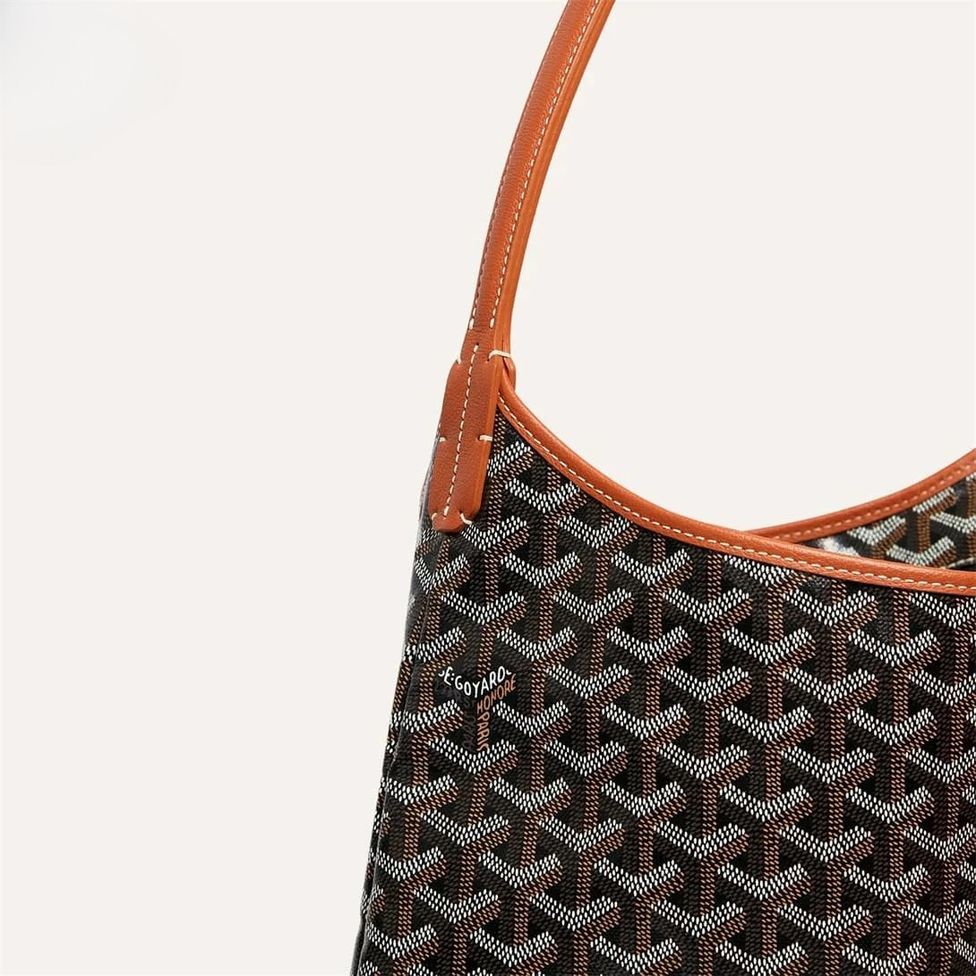 Goyard Bohème Hobo Schoudertas – Zwart & Cognac