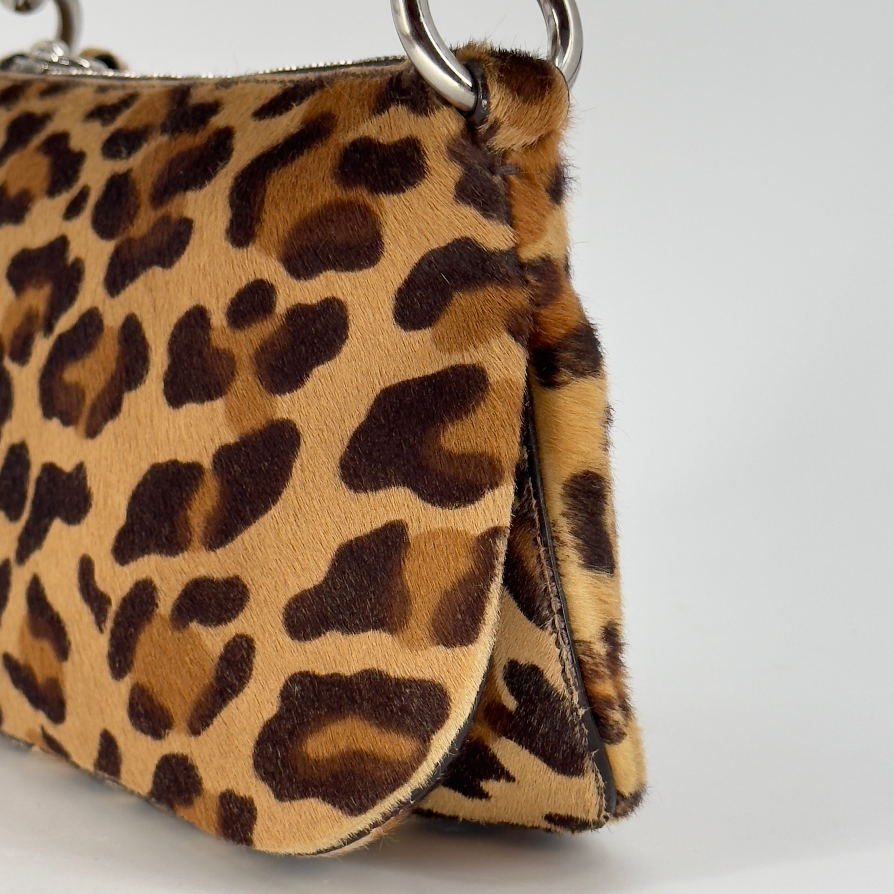 Prada Leopard Calf Hair Shoulder Bag Miele Moro