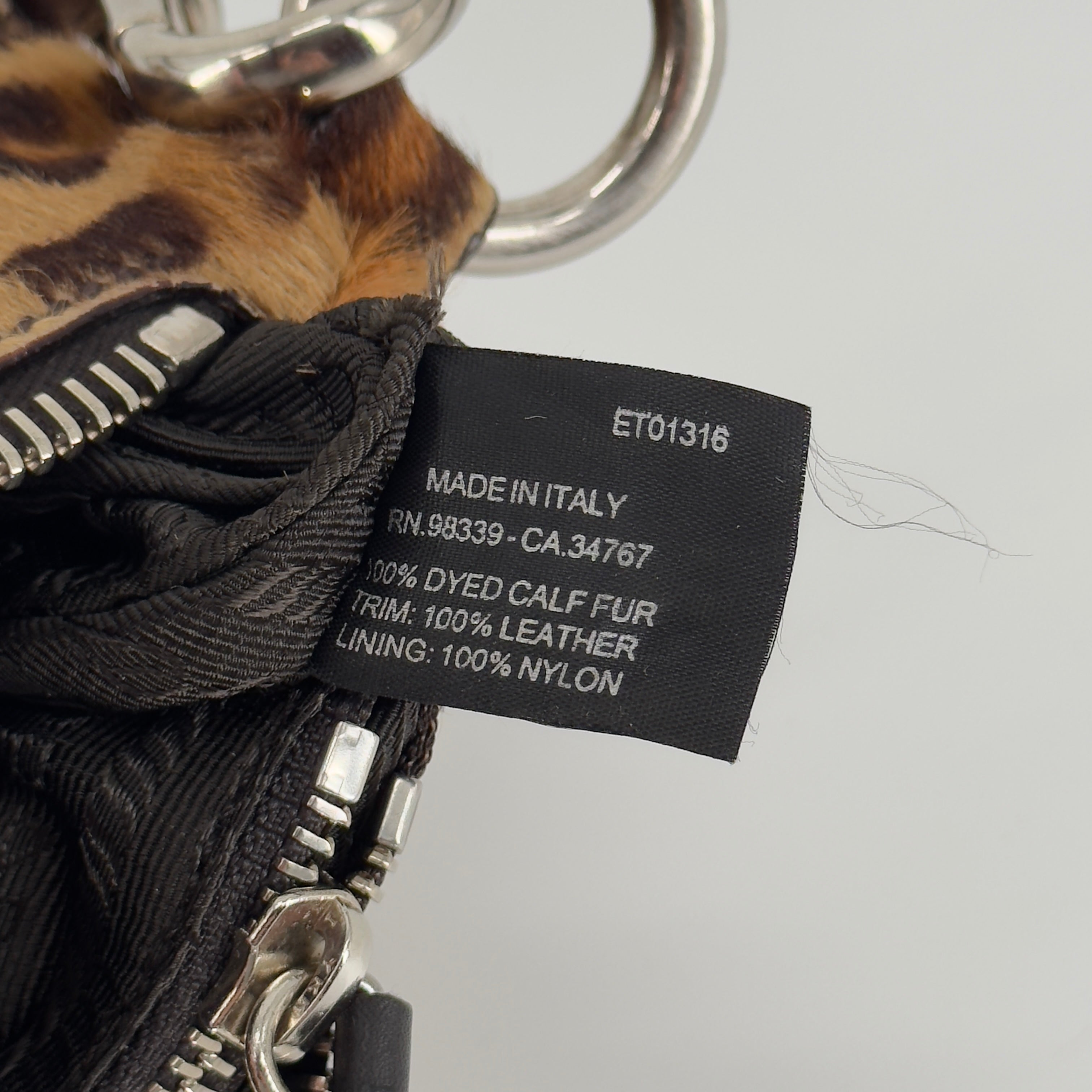 Prada Leopard Calf Hair Shoulder Bag Miele Moro