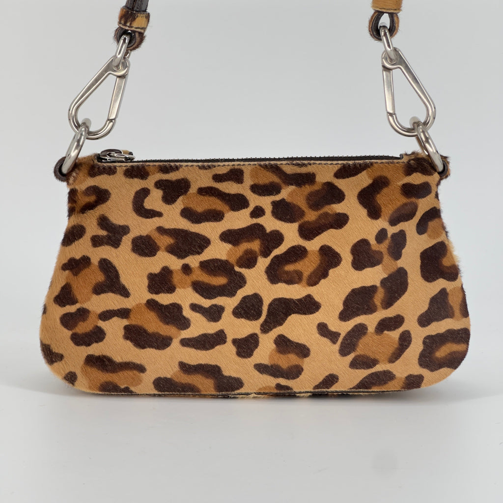 Prada Leopard Calf Hair Shoulder Bag Miele Moro