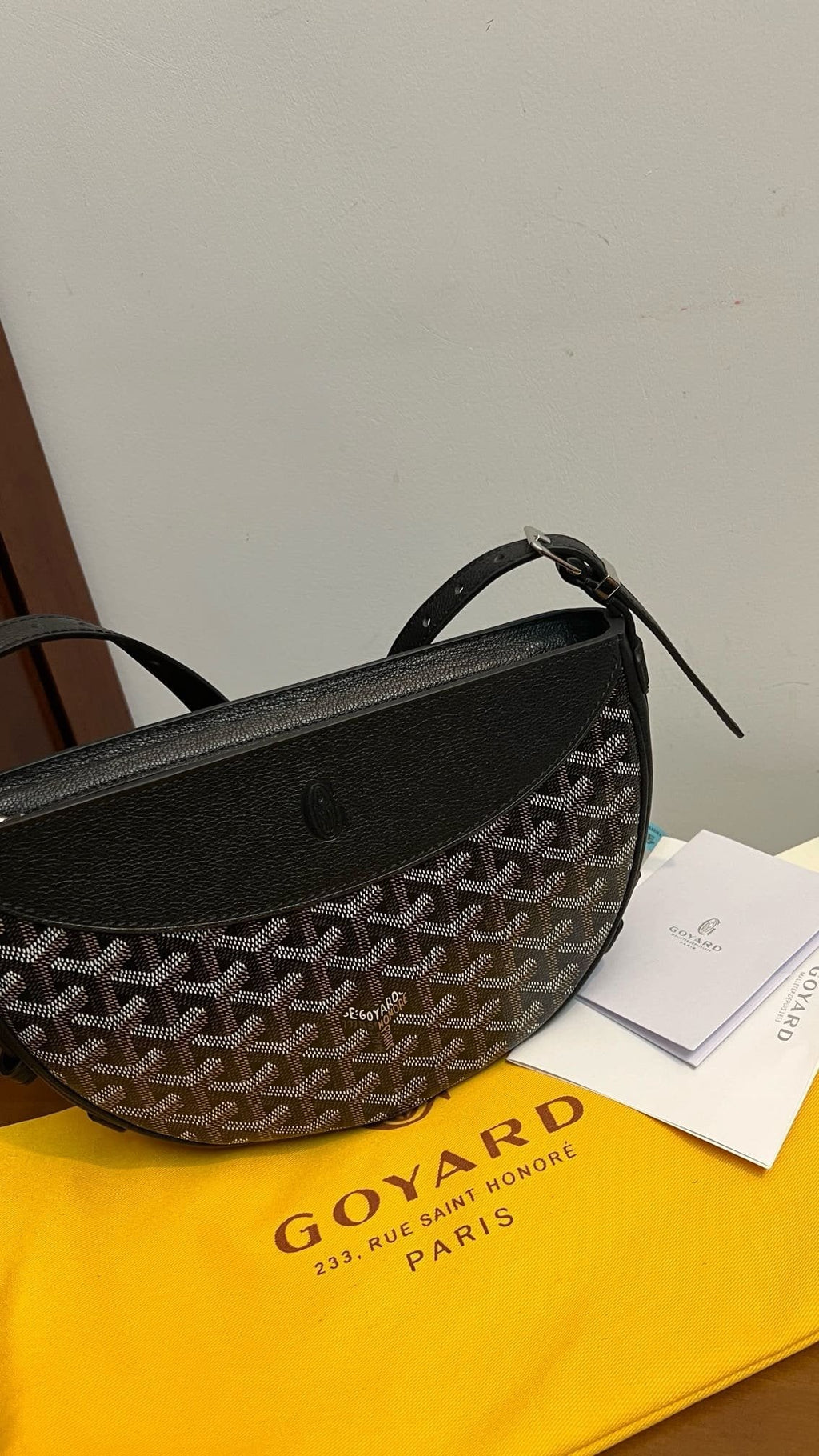 Goyard Hirondelle Schoudertas – Zwart / Grijs